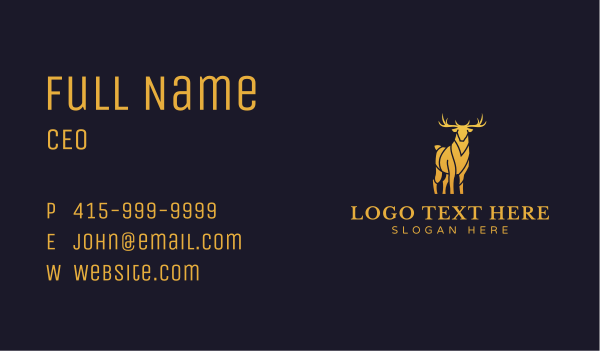 Golden Luxury Deer Business Card Design Image Preview