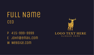 Golden Luxury Deer Business Card Image Preview