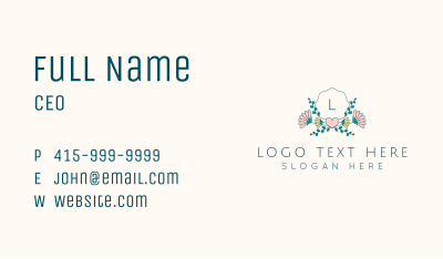 Floral Wreath Ornament Business Card Image Preview