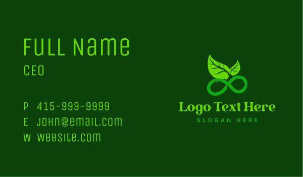 Natural Plant Infinity Business Card Design Image Preview