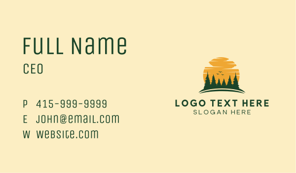 Pine Tree Cloud Sunset Business Card Design Image Preview