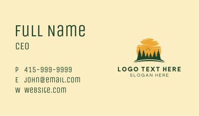 Pine Tree Cloud Sunset Business Card Image Preview