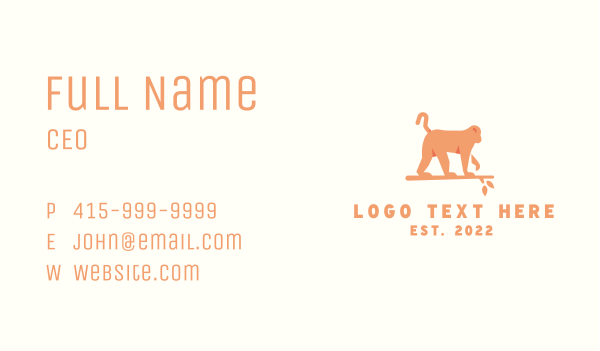 Wild Monkey Branch Business Card Design Image Preview
