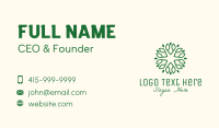 Decorative Green Leaves Business Card Preview