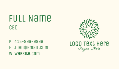 Decorative Green Leaves Business Card Image Preview