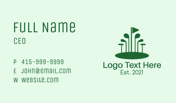 Green Golf Course Business Card Design