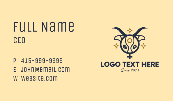 Ox Head Women Symbol Business Card Design Image Preview