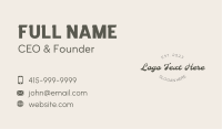Classic Elegant Wordmark Business Card Image Preview