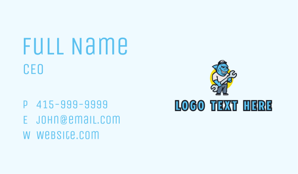 Shark Wrench Mechanic Business Card Design Image Preview