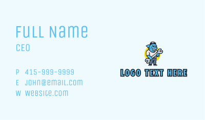 Shark Wrench Mechanic Business Card Image Preview