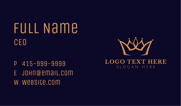 Golden Luxury Crown Business Card Design Image Preview