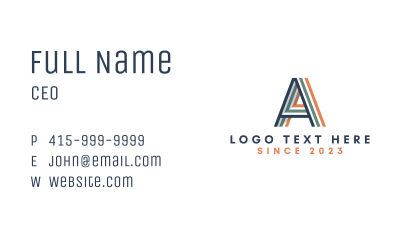 Generic Stripes Letter A Business Card Image Preview