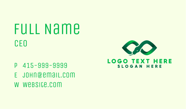 Green Infinity Snake Business Card Design Image Preview