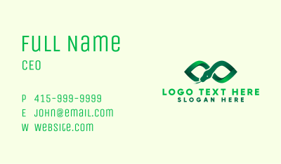 Green Infinity Snake Business Card Image Preview