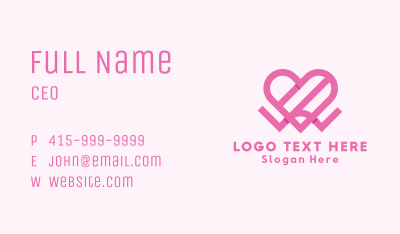 Pink Heart Care Business Card