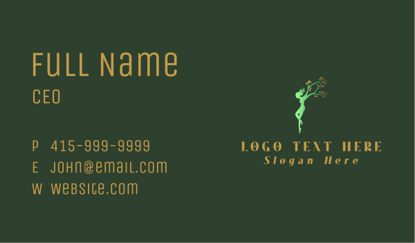 Green Tree Woman Business Card Design Image Preview