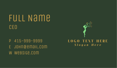 Green Tree Woman Business Card Image Preview