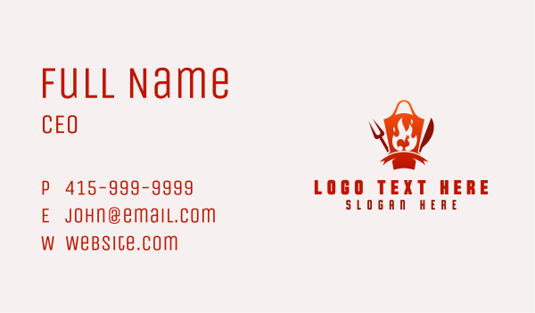 Chicken Apron Flame Business Card Design Image Preview