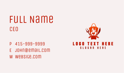 Chicken Apron Flame Business Card Image Preview