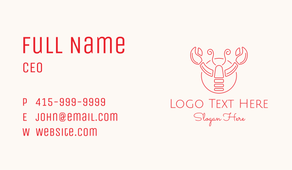 Red Lobster Business Card Design Image Preview