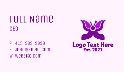 Purple Butterfly Wings Business Card Image Preview