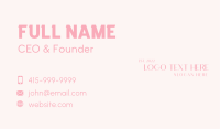 Pink Feminine Wordmark Business Card Image Preview
