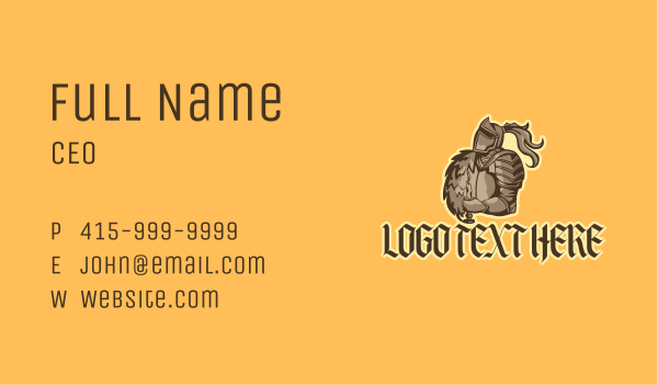 Brown Warrior Avatar Business Card Design Image Preview