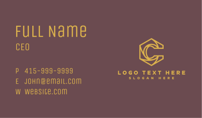 Professional Hexagon Letter C Business Card Image Preview