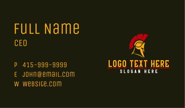 Spartan Knight Gaming Business Card Design Image Preview