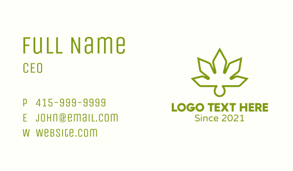 Hemp Leaf Oil Business Card Design Image Preview