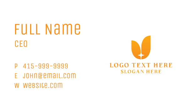 Orange Star Tulip Business Card Design Image Preview