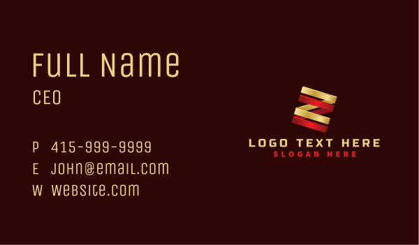 Professional Metal Letter Z Business Card Design Image Preview