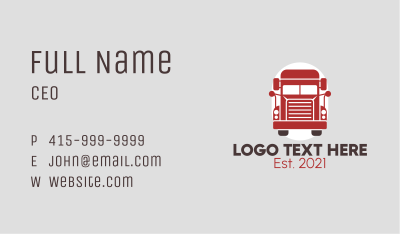 Red Trucking Company  Business Card Image Preview