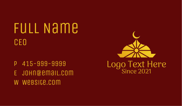 Islamic Moon Temple Business Card Design Image Preview
