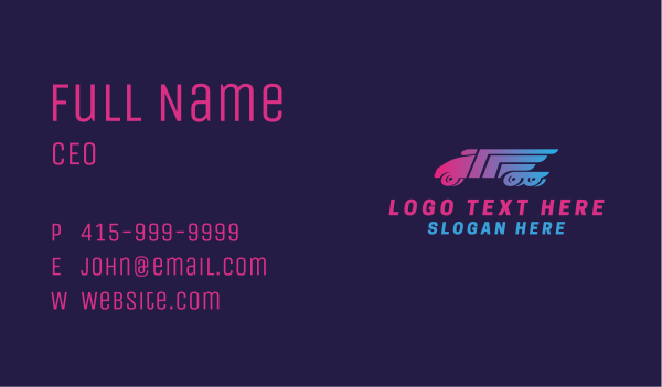 Gradient Fast Truck Business Card Design Image Preview