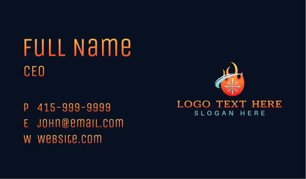  Flame Cooling HVAC Business Card Design Image Preview