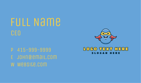 Cartoon Egg Hero  Business Card Design Image Preview