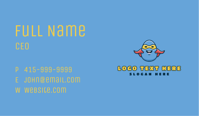 Cartoon Egg Hero  Business Card Image Preview