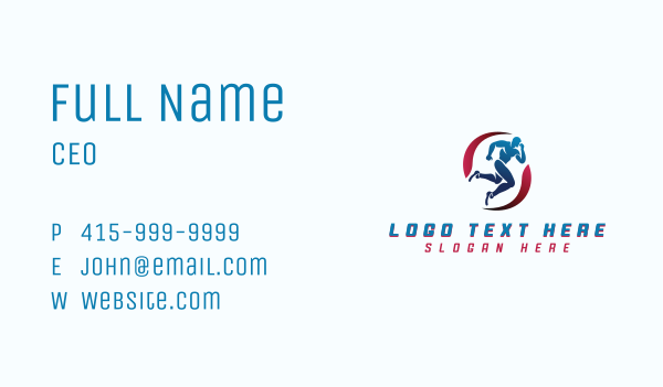 Varsity Athletic Running Business Card Design Image Preview