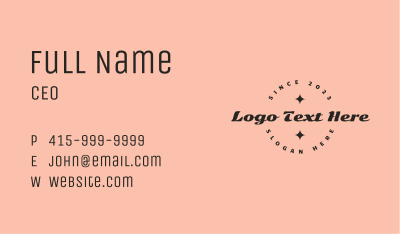 Script Badge Wordmark Business Card Image Preview