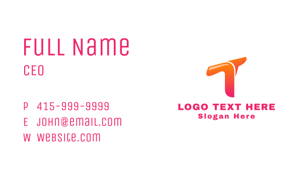 Generic Gradient Letter T Business Card Design Image Preview
