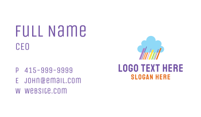 Colorful Rainbow Cloud Business Card Image Preview