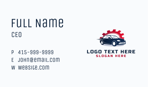 Mechanic Cogwheel Car Business Card Design Image Preview