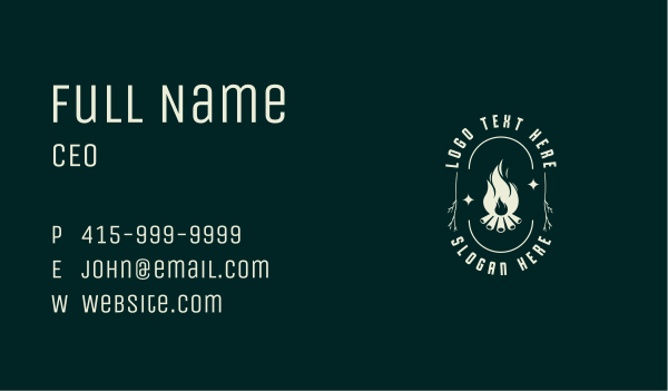 Natural Camp Fire Business Card Design Image Preview