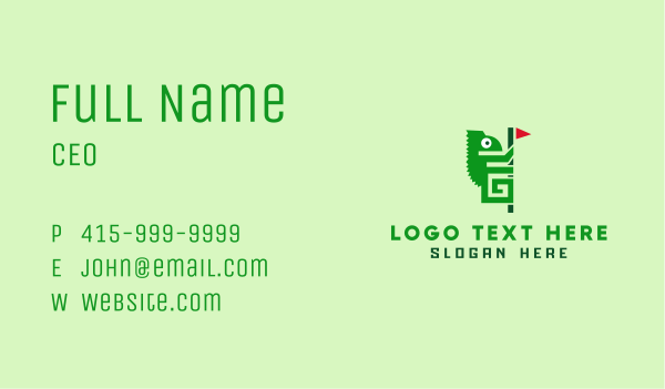 Green Chameleon Playground Business Card Design Image Preview