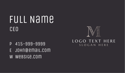 Elegant Boutique Letter M Business Card Image Preview