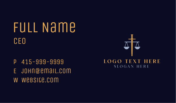 Sword Justice Scale Business Card Design Image Preview
