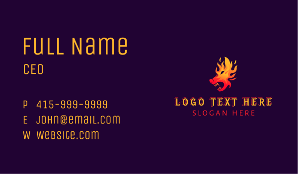 Fire Wolf Flame Business Card Design Image Preview