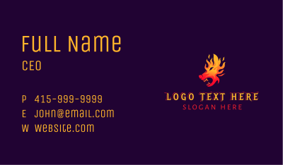 Fire Wolf Flame Business Card Image Preview