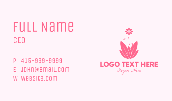 Pink Wellness Plant Business Card Design Image Preview